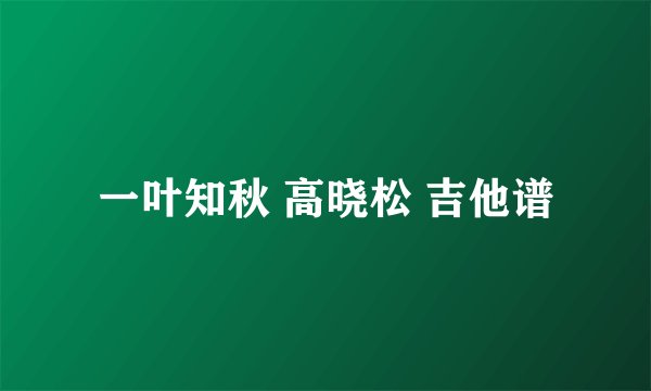 一叶知秋 高晓松 吉他谱