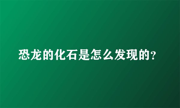 恐龙的化石是怎么发现的？