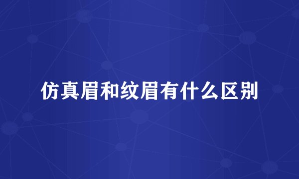 仿真眉和纹眉有什么区别