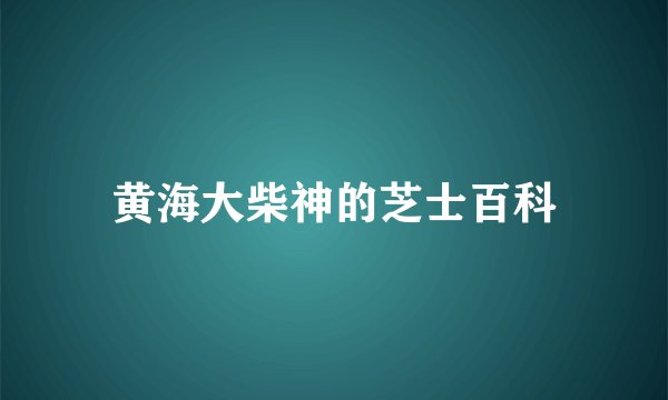 黄海大柴神的芝士百科