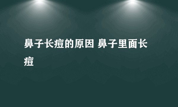 鼻子长痘的原因 鼻子里面长痘