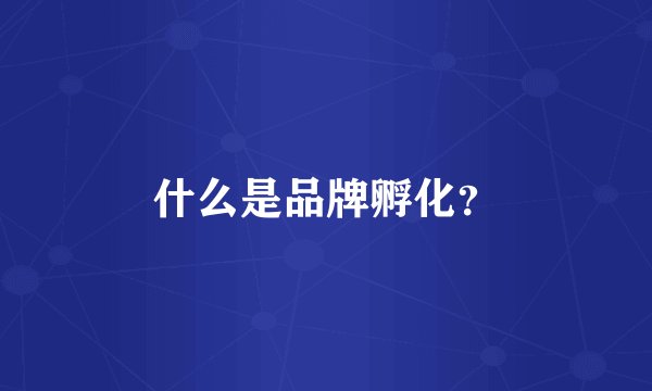 什么是品牌孵化?