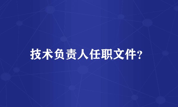 技术负责人任职文件？