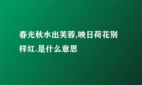 春光秋水出芙蓉,映日荷花别样红.是什么意思