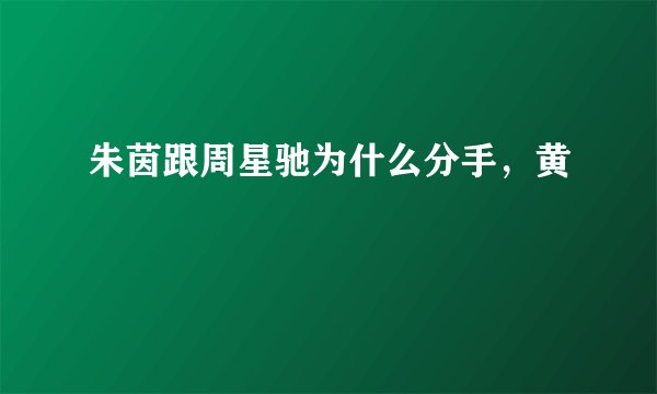 朱茵跟周星驰为什么分手，黄
