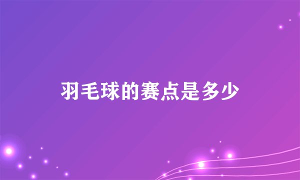 羽毛球的赛点是多少