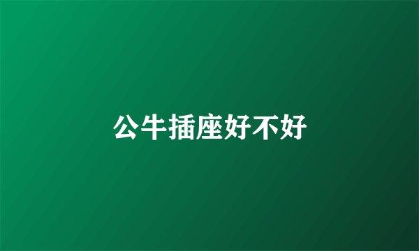 公牛插座好不好