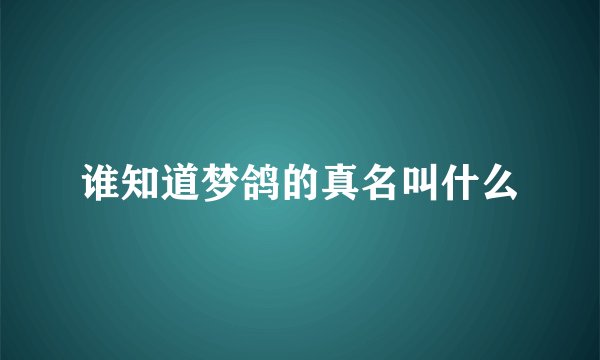 谁知道梦鸽的真名叫什么