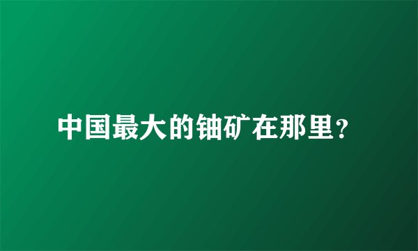 中国最大的铀矿在那里？