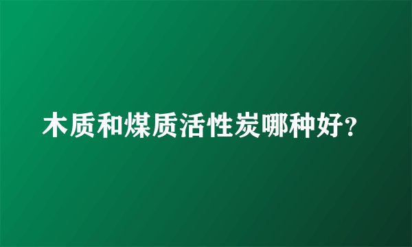 木质和煤质活性炭哪种好？