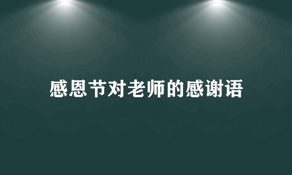 感恩节对老师的感谢语