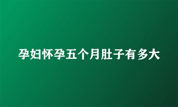 孕妇怀孕五个月肚子有多大