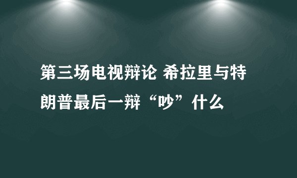 第三场电视辩论 希拉里与特朗普最后一辩“吵”什么