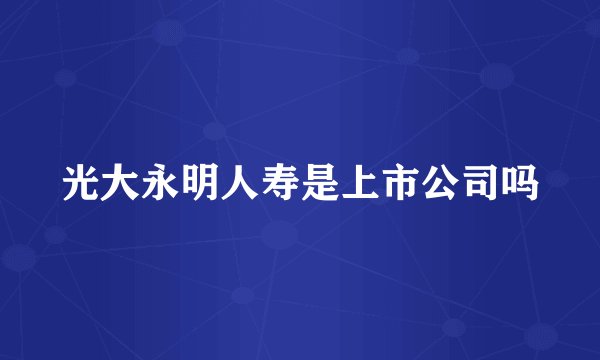 光大永明人寿是上市公司吗