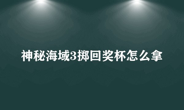 神秘海域3掷回奖杯怎么拿