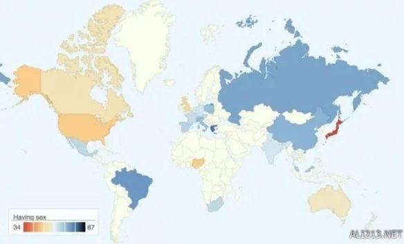 22张“惊奇数据世界地图”最爱啪啪啪的国家竟是巴西