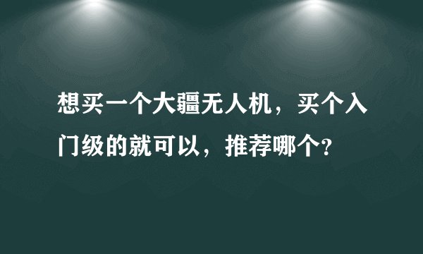 想买一个大疆无人机，买个入门级的就可以，推荐哪个？