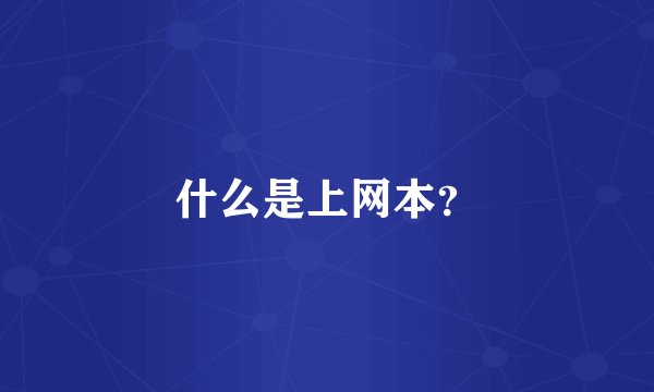 什么是上网本？