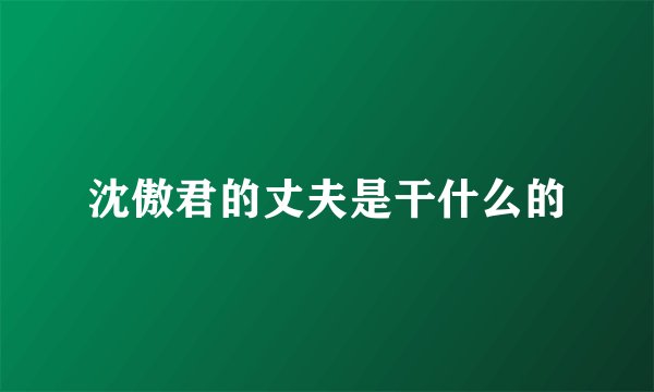 沈傲君的丈夫是干什么的