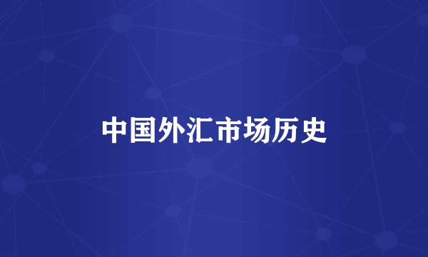 中国外汇市场历史