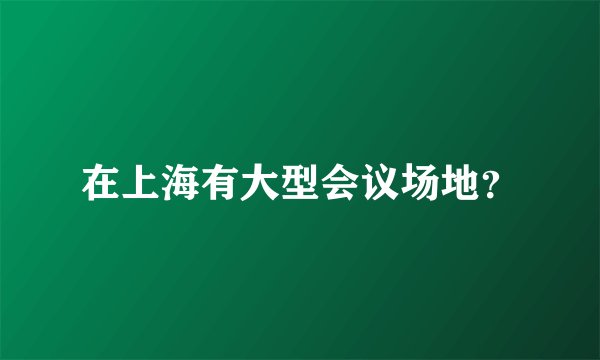 在上海有大型会议场地？