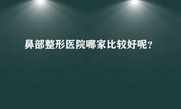 鼻部整形医院哪家比较好呢？