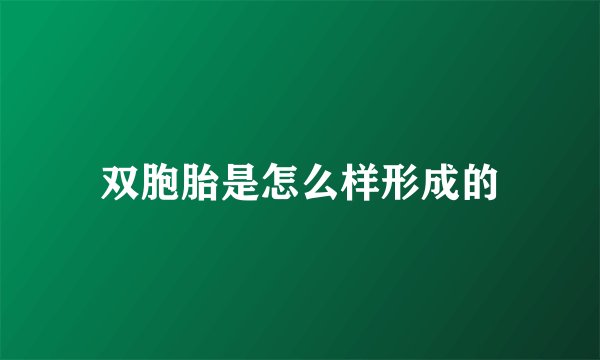 双胞胎是怎么样形成的