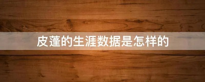 皮蓬的生涯数据是怎样的
