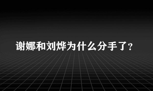 谢娜和刘烨为什么分手了？