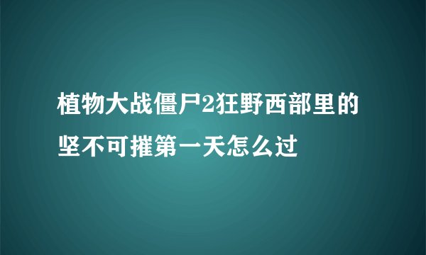 植物大战僵尸2狂野西部里的坚不可摧第一天怎么过