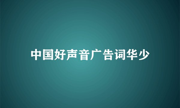 中国好声音广告词华少