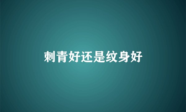 刺青好还是纹身好