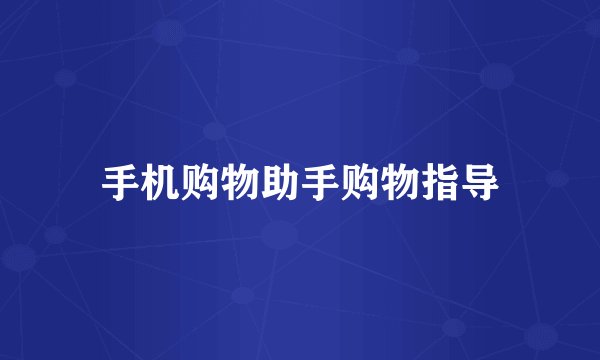 手机购物助手购物指导
