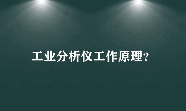 工业分析仪工作原理？