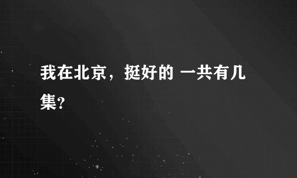 我在北京，挺好的 一共有几集？