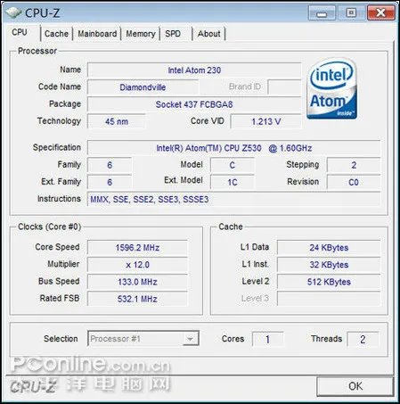 N270与Z530有何区别?Atom处理器型号释疑