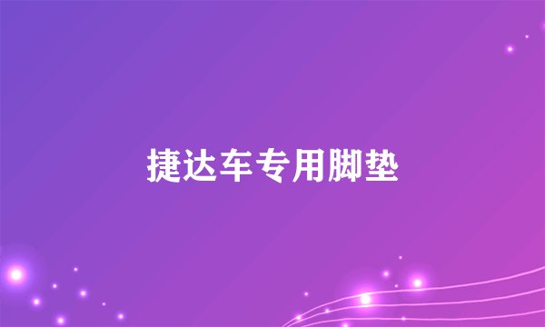 捷达车专用脚垫