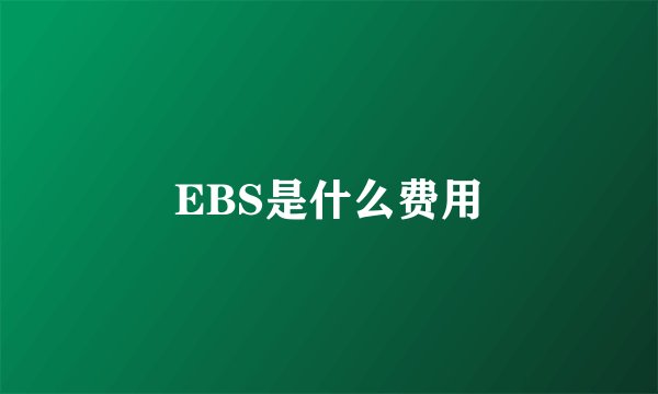 EBS是什么费用