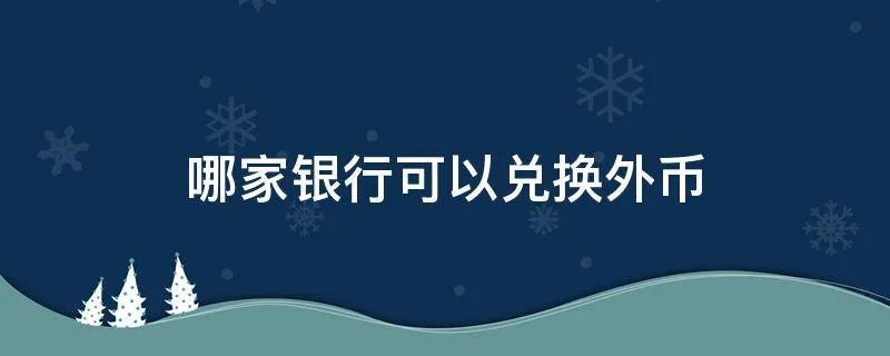 哪家银行可以兑换外币