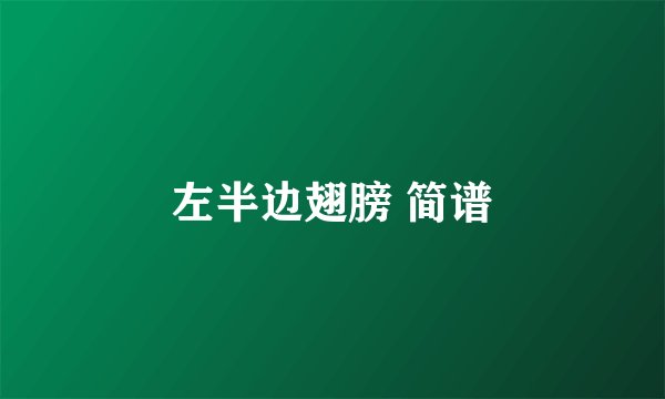左半边翅膀 简谱