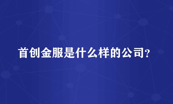 首创金服是什么样的公司？