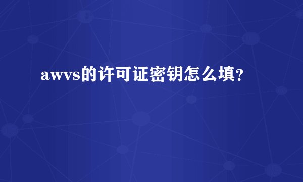 awvs的许可证密钥怎么填?