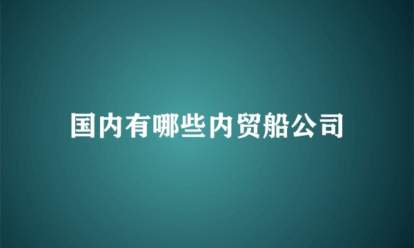 国内有哪些内贸船公司