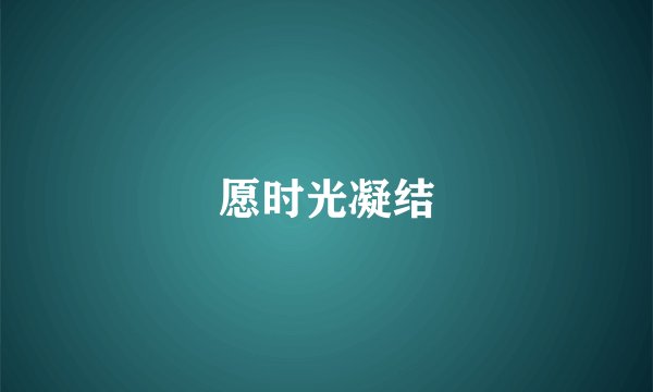愿时光凝结