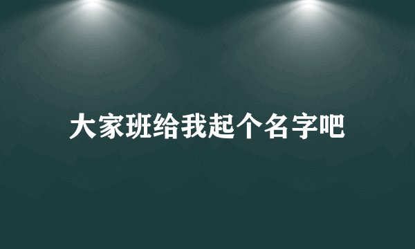 大家班给我起个名字吧