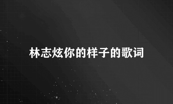 林志炫你的样子的歌词