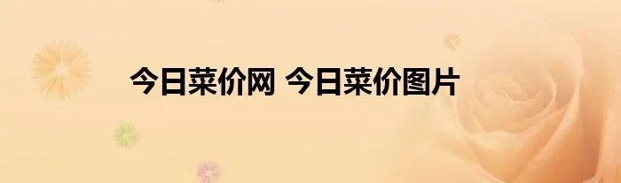 今日菜价网 今日菜价图片