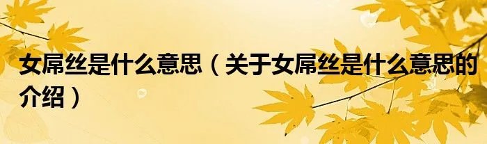 女屌丝是什么意思（关于女屌丝是什么意思的介绍）