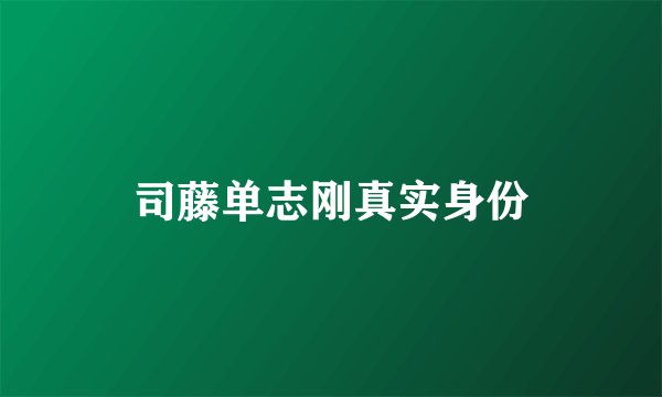 司藤单志刚真实身份