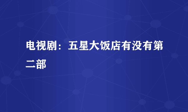 电视剧：五星大饭店有没有第二部